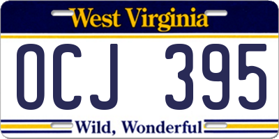 WV license plate OCJ395