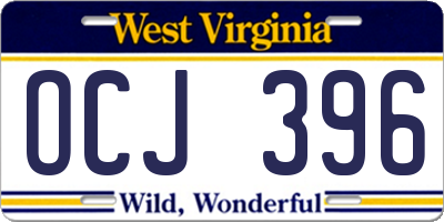 WV license plate OCJ396