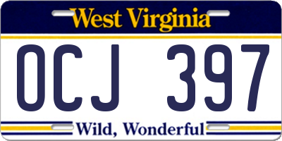WV license plate OCJ397