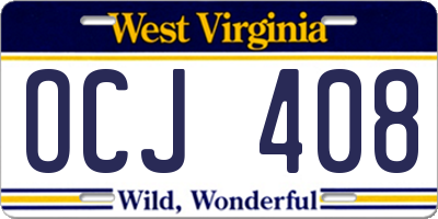 WV license plate OCJ408