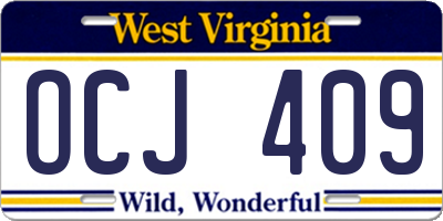 WV license plate OCJ409