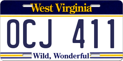 WV license plate OCJ411