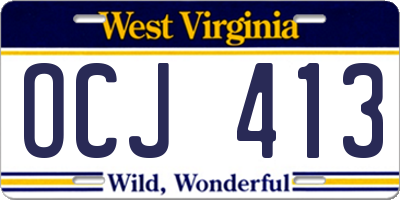 WV license plate OCJ413