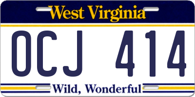 WV license plate OCJ414