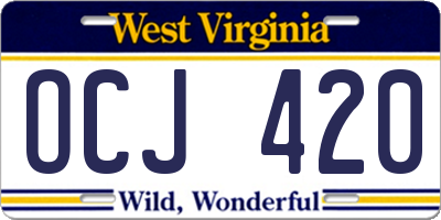 WV license plate OCJ420