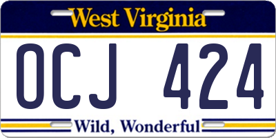 WV license plate OCJ424