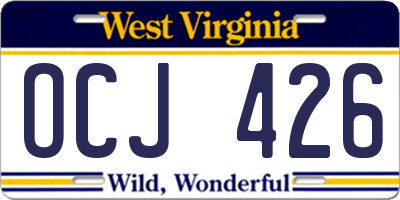 WV license plate OCJ426