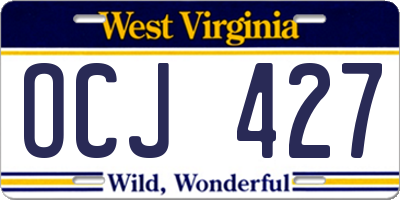 WV license plate OCJ427