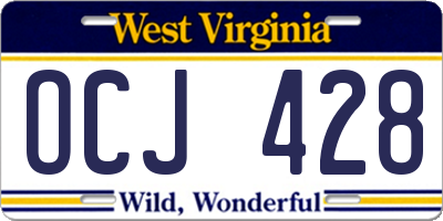 WV license plate OCJ428