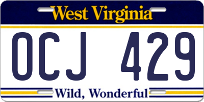 WV license plate OCJ429
