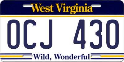 WV license plate OCJ430