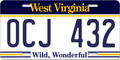 WV license plate OCJ432