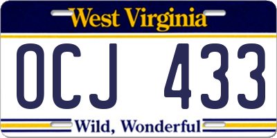 WV license plate OCJ433
