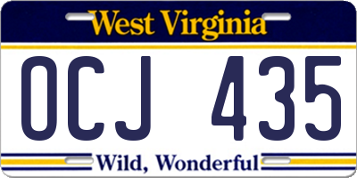WV license plate OCJ435