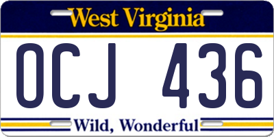 WV license plate OCJ436