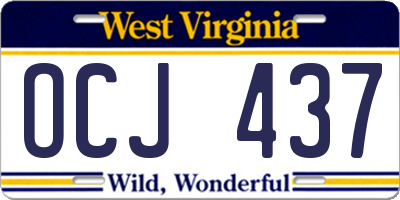 WV license plate OCJ437