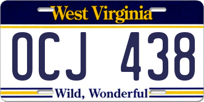 WV license plate OCJ438