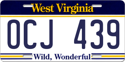 WV license plate OCJ439