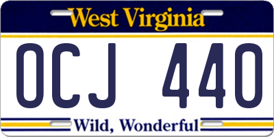 WV license plate OCJ440