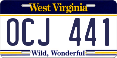 WV license plate OCJ441