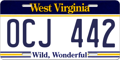 WV license plate OCJ442
