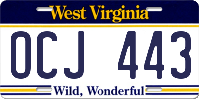 WV license plate OCJ443