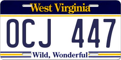 WV license plate OCJ447