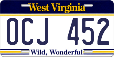 WV license plate OCJ452