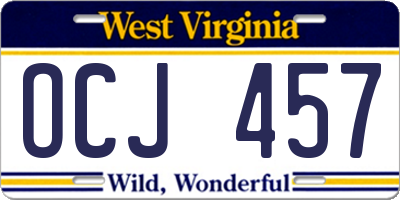 WV license plate OCJ457