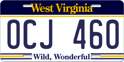 WV license plate OCJ460