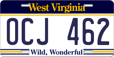 WV license plate OCJ462