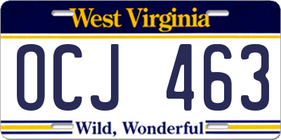 WV license plate OCJ463