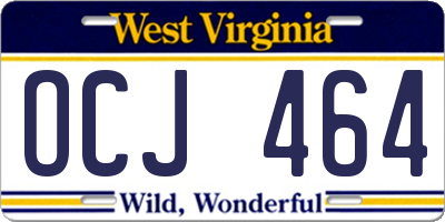 WV license plate OCJ464
