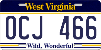WV license plate OCJ466