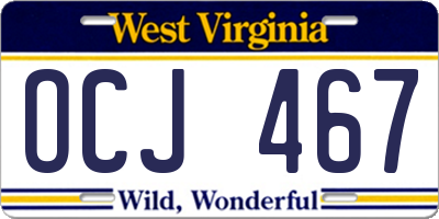 WV license plate OCJ467