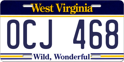 WV license plate OCJ468