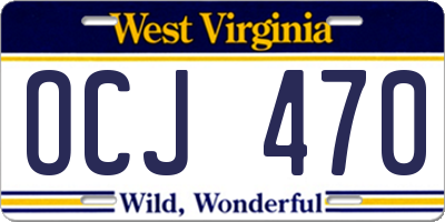 WV license plate OCJ470