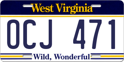 WV license plate OCJ471