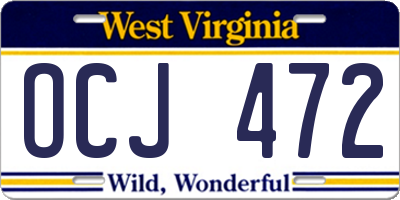 WV license plate OCJ472