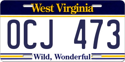 WV license plate OCJ473