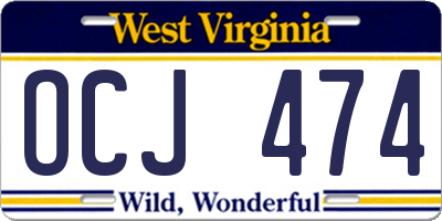 WV license plate OCJ474
