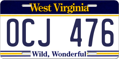 WV license plate OCJ476