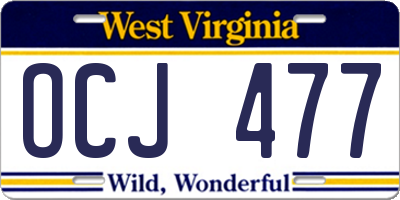 WV license plate OCJ477
