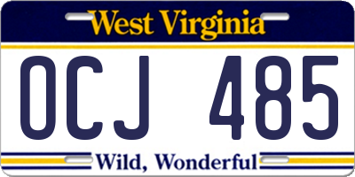 WV license plate OCJ485