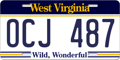 WV license plate OCJ487