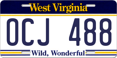 WV license plate OCJ488
