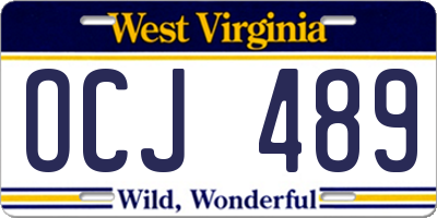 WV license plate OCJ489