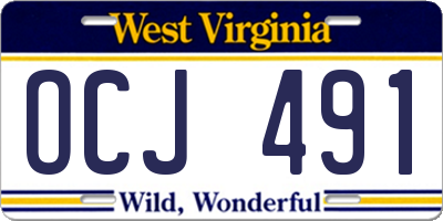 WV license plate OCJ491