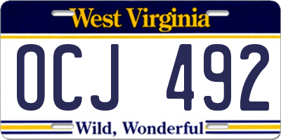 WV license plate OCJ492
