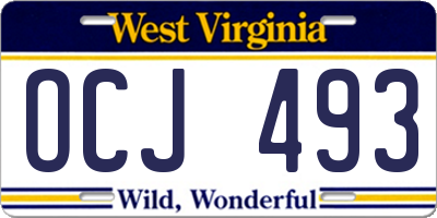 WV license plate OCJ493